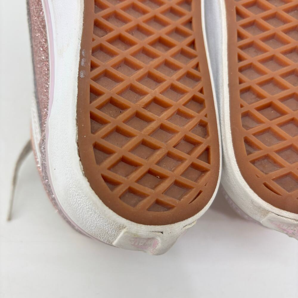 Vans Girls Size 3.5 US Juniors Pink Glitter Lace Up Casual Sneakers - Picture 12 of 14